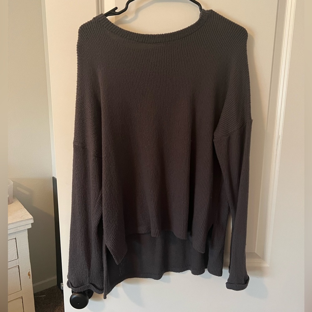 Cropped long sleeve sweater